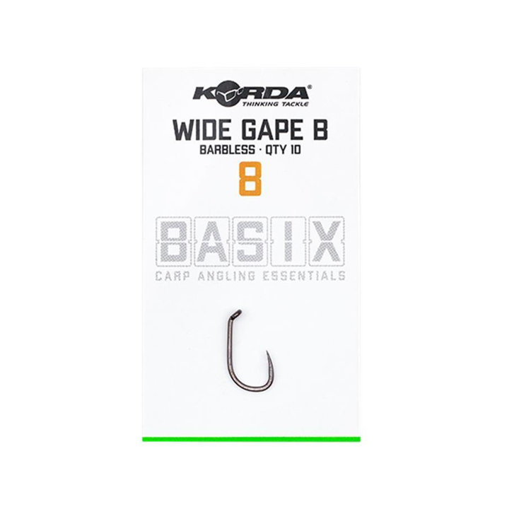 Korda Basix Wide Gape Barbless Size 8