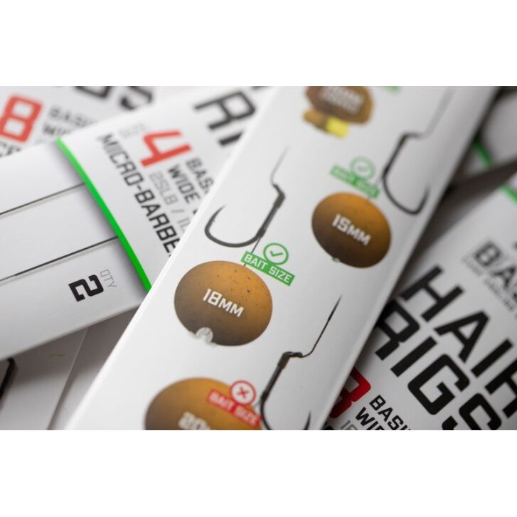 Korda Basix Hair Rigs Wide Gape Size 6 18lb