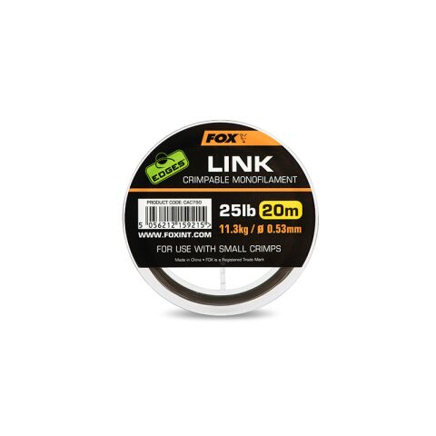 Fox Edges Link Trans Khaki Mono 0.53mm/25lb  (20m)