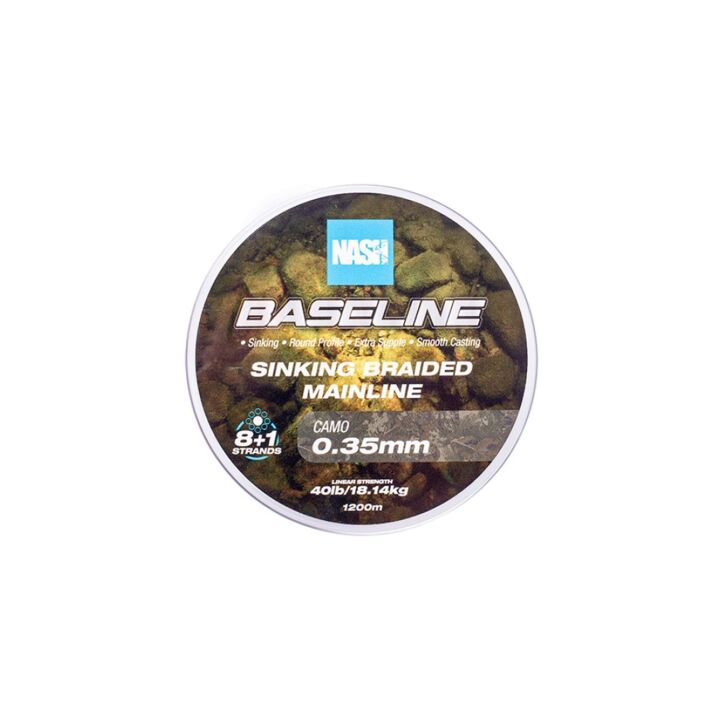Nash Baseline Sinking Braid Camo 40lb 0.35mm 1200m