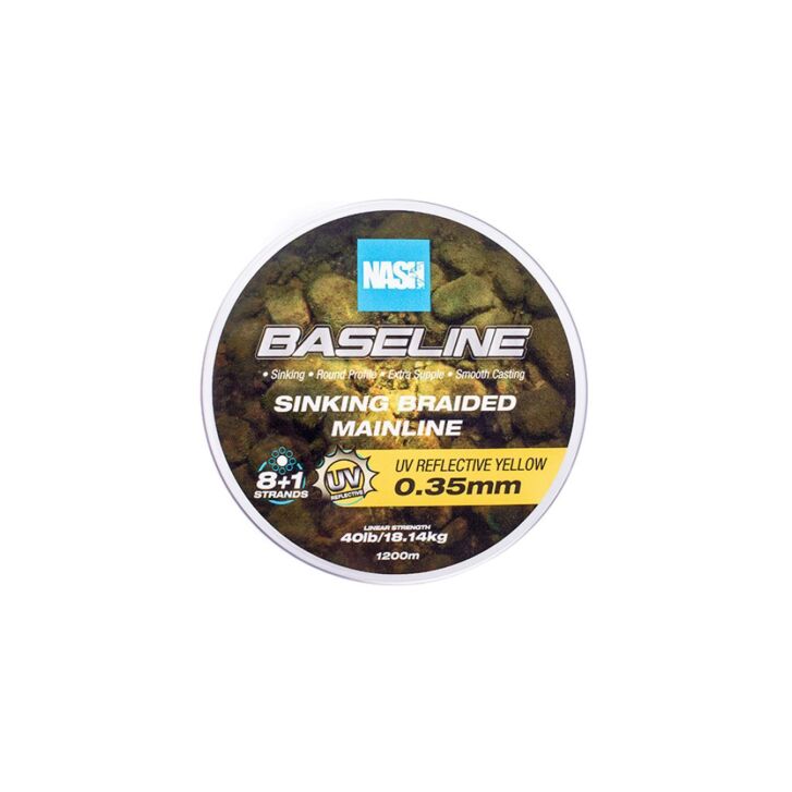 Nash Baseline Sinking Braid UV Yellow 30lb 0.28mm 600m