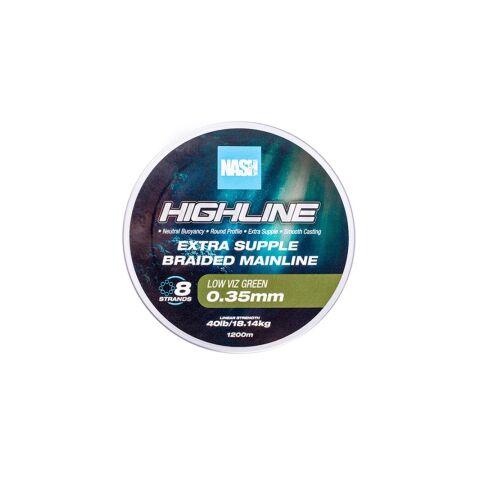 Nash Highline Floating Braid Green 40lb 0.35mm 600m