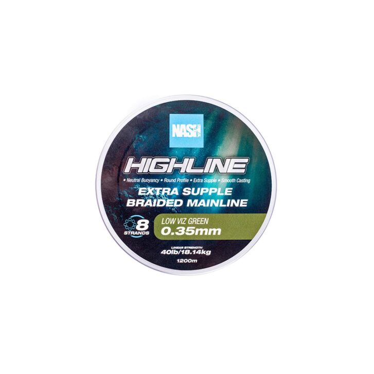 Nash Highline Floating Braid Green 30lb 0.24mm 1200m