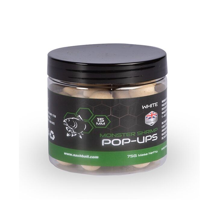 Nash Monster Shrimp Pop Ups 15mm 75g White