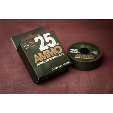 One More Cast AMMO Braided Hooklink Weed/Silt 25lb