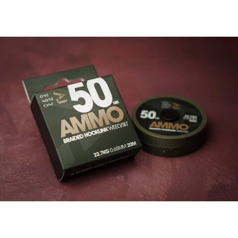 One More Cast AMMO Braided Hooklink Weed/Silt 50lb