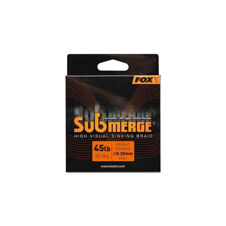 Fox Submerge Orange sinking braid x 600m 0.25mm 45lb/20.4kg