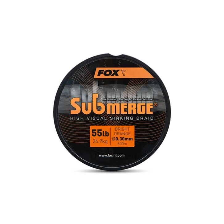 Fox Submerge Orange sinking braid x 600m 0.30mm 55lb/24.9kg