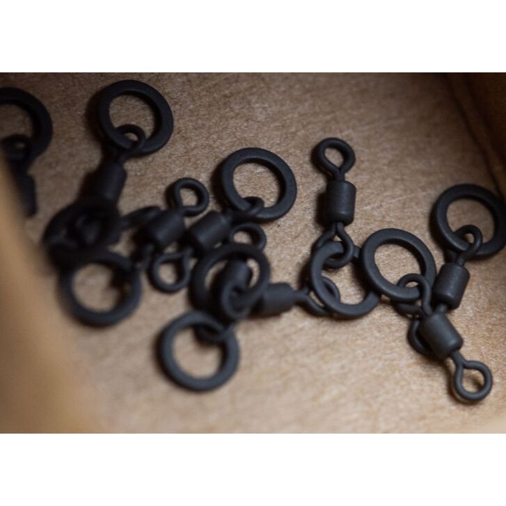 Kryston Micro Hook Ring Swivel black, 10pc