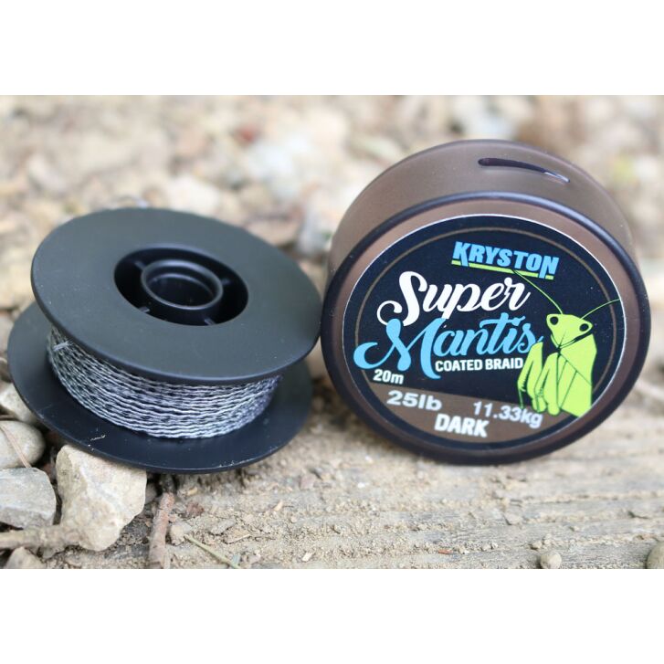 Kryston 20m 25lb Super Mantis Coated Braid Green