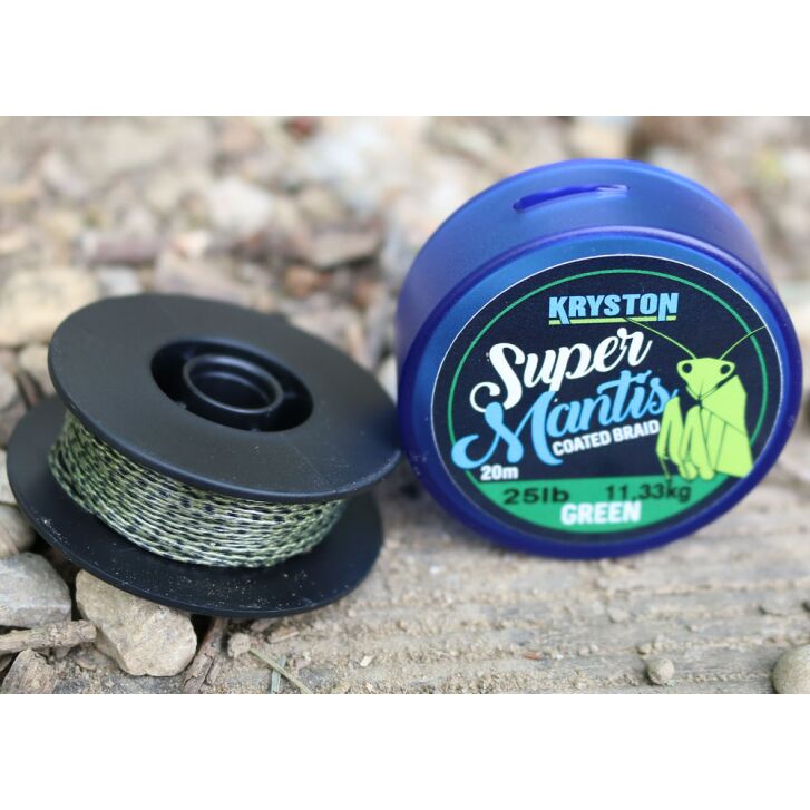 Kryston 20m 25lb Super Mantis Coated Braid Green