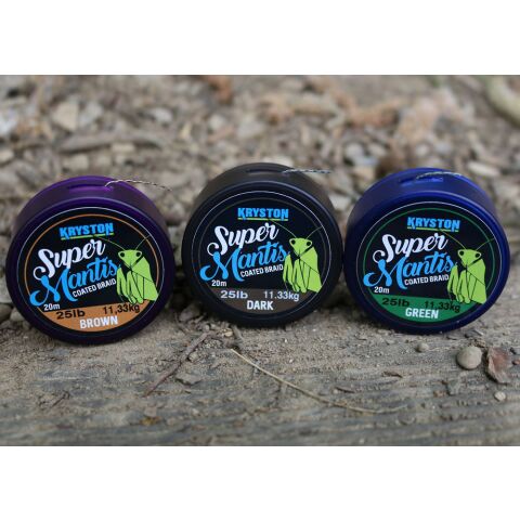 Kryston 20m 25lb Super Mantis Coated Braid Green
