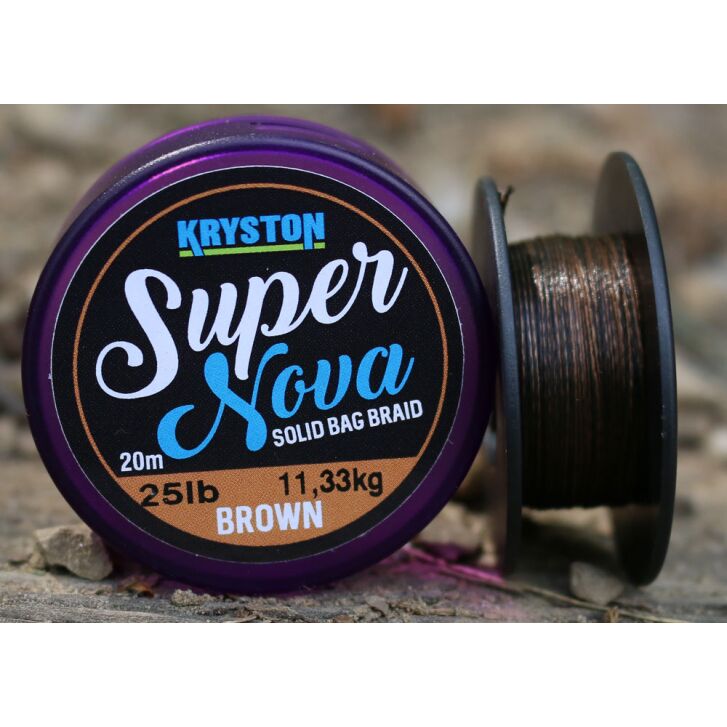 Kryston 20m 25lb Super Nova Solid Bag Braid Dark Silt