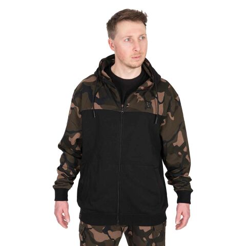 Fox LW BLack / Camo Split Zip Hoody SMALL