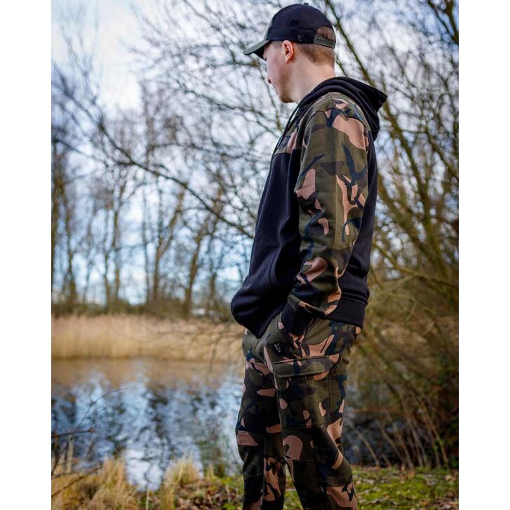 Fox LW BLack / Camo Split Zip Hoody XL