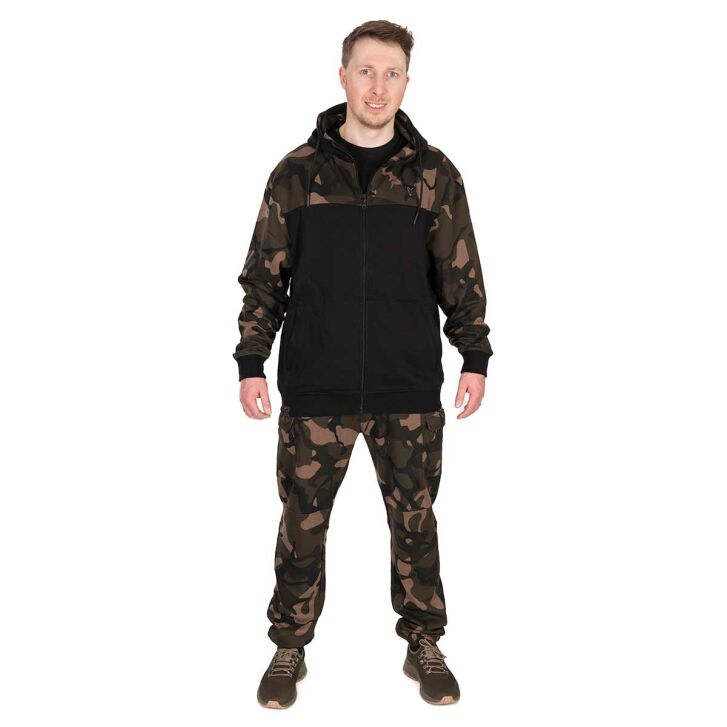 Fox LW BLack / Camo Split Zip Hoody XL