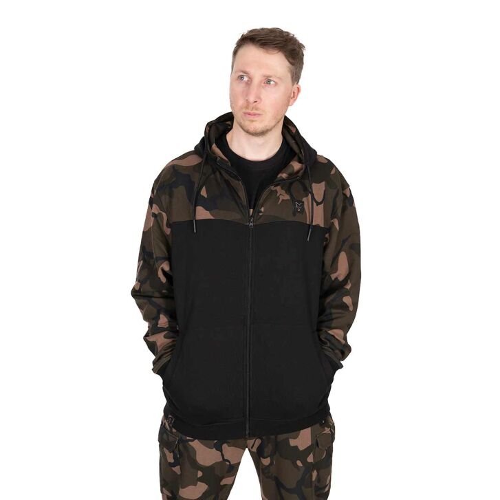 Fox LW BLack / Camo Split Zip Hoody XXL