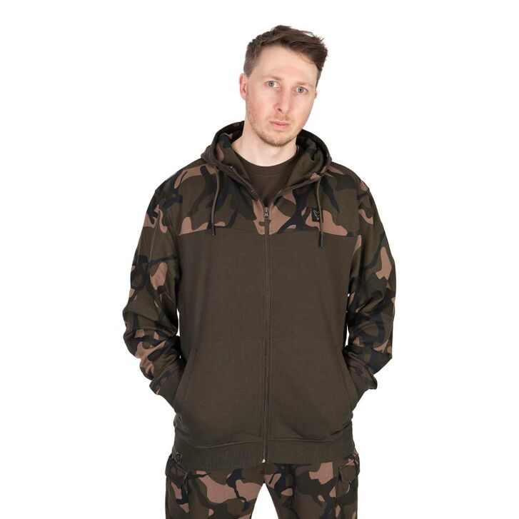 Fox LW Khaki / Camo Split Zip Hoody LARGE