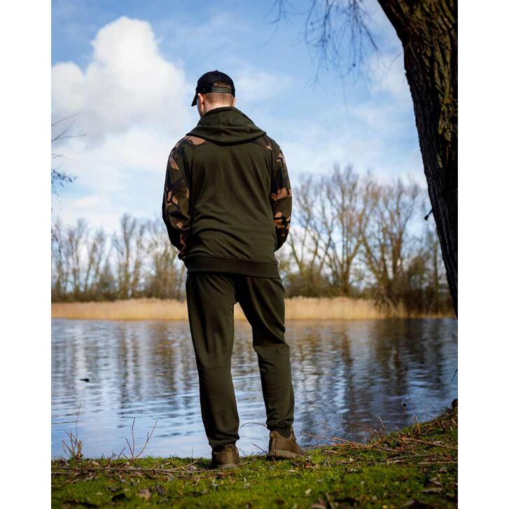 Fox LW Khaki / Camo Split Zip Hoody LARGE