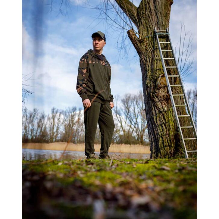 Fox LW Khaki / Camo Split Zip Hoody LARGE