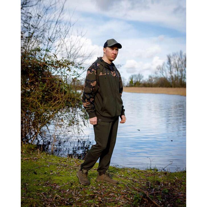Fox LW Khaki / Camo Split Zip Hoody LARGE