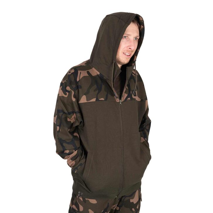 Fox LW Khaki / Camo Split Zip Hoody 2XL