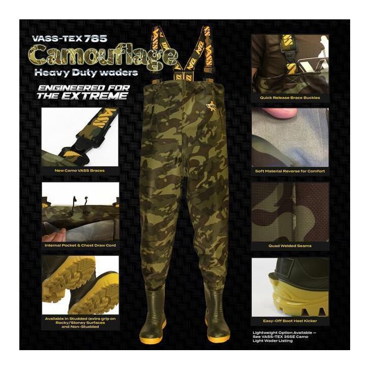Vass E 785 Series Camo Chest Wader 45 UK11