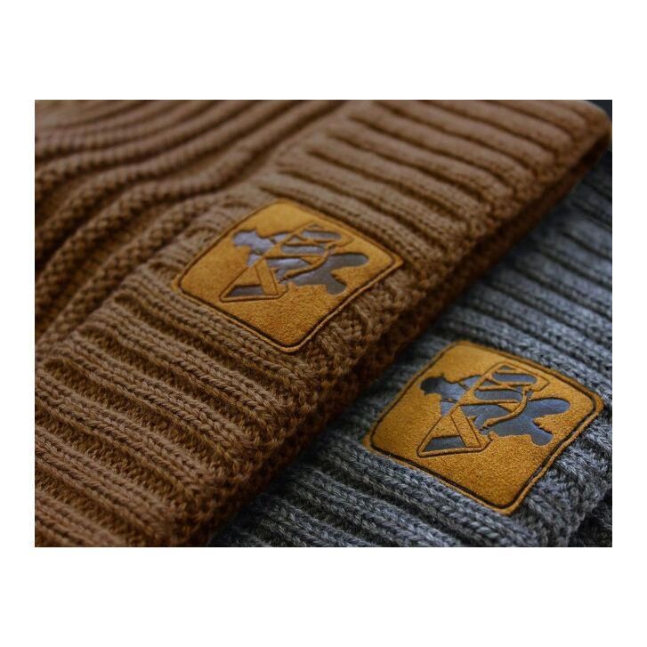 Vass Fleece Lined Ribbed Beanie Brown One Size