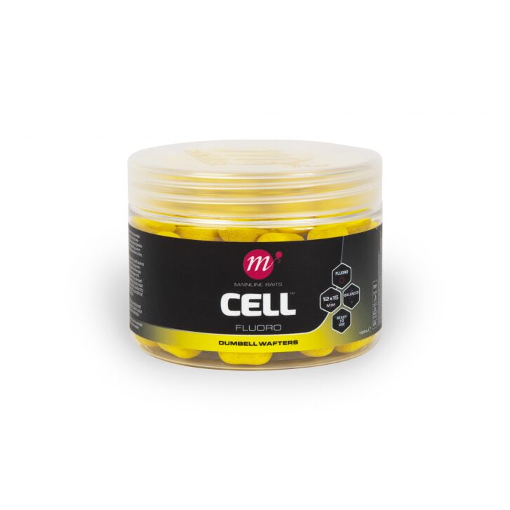 Mainline Cell Fluoro Dumbell Wafters - 12 x 15mm - Yellow