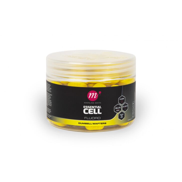 Mainline Essential Cell Fluoro Dumbell Wafters - 12 x 15mm - Yellow