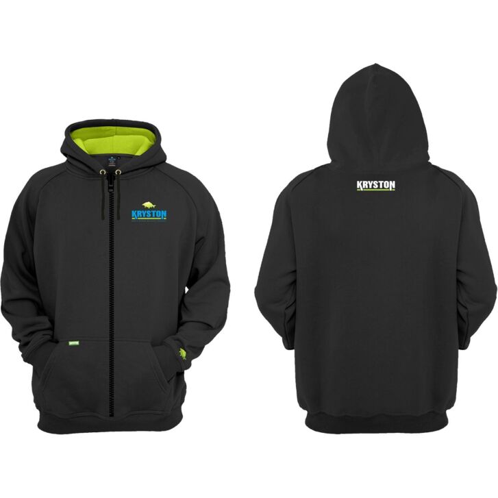 Kryston Hoodie mit Logo & Zipper, black XL