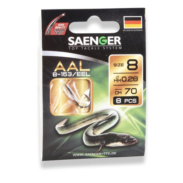 Saenger Carbon Steel Hook Aal B-153 70cm 4 / 8pcs.