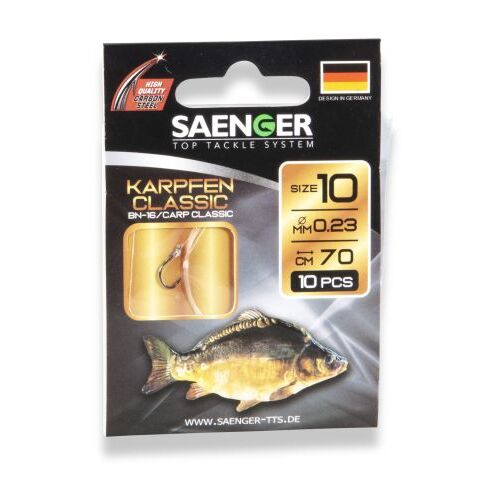Saenger Carbon Steel Hook Karpfen Classic BN-16 70cm 4 /...