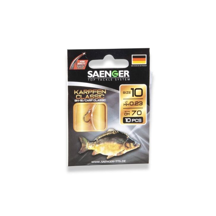 Saenger Carbon Steel Hook Karpfen Classic BN-16 70cm 6 / 10pcs.