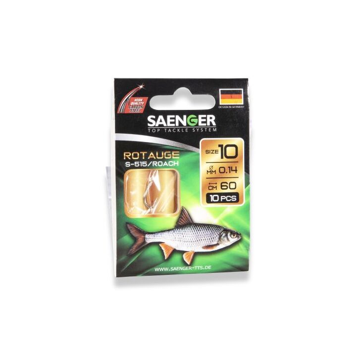 Saenger Carbon Steel Hook Rotauge S-515 60cm 10 / 10pcs.