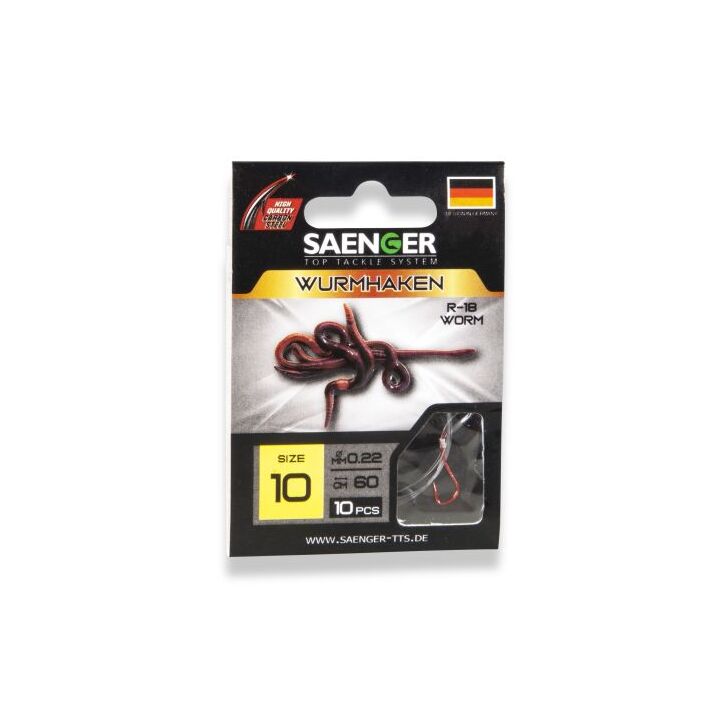 Saenger Carbon Steel Naturköder Haken Wurmhaken R-18 60cm 8 / 10pcs.
