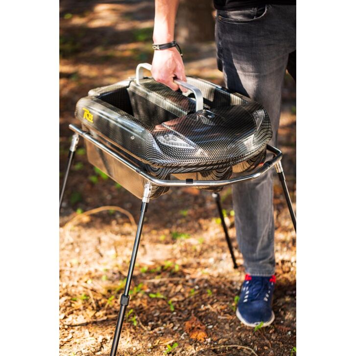 RT4 / RT7 Baitboat Pod DELUXE roestvrij staal zilver met banksticks