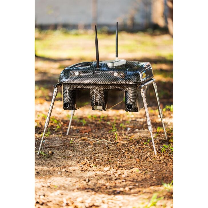 RT4 / RT7 Baitboat Pod DELUXE roestvrij staal zilver met banksticks