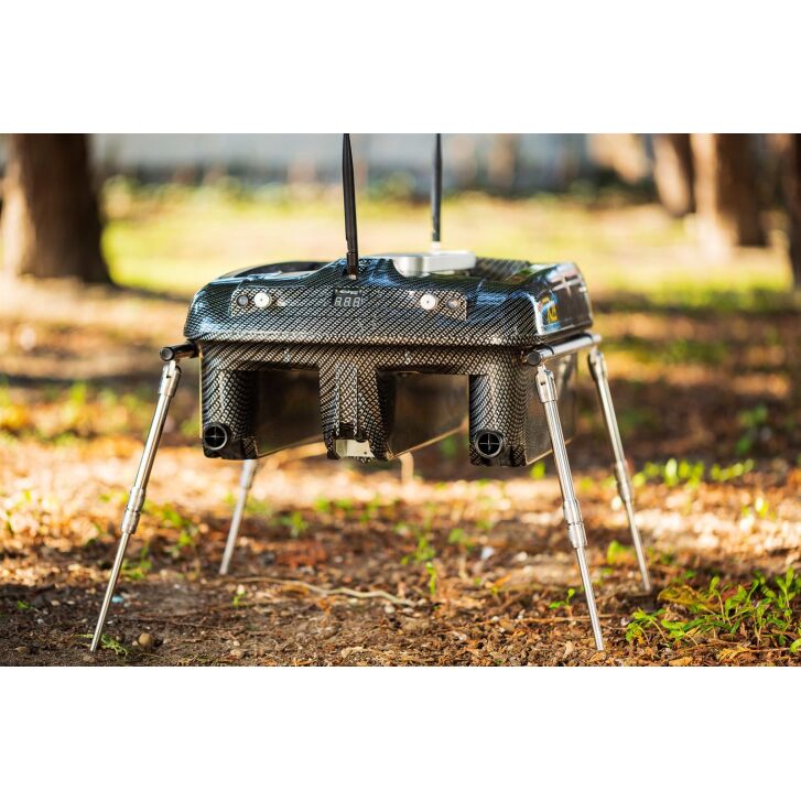 RT4 / RT7 Baitboat Pod DELUXE roestvrij staal zilver met banksticks