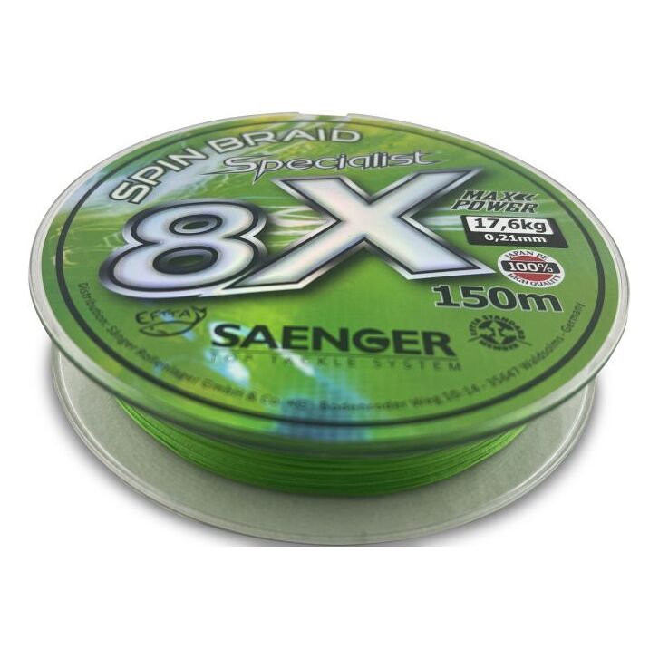 Saenger 8 X Spec. Spin Fl.Green 150m 0,14mm/11,80kg