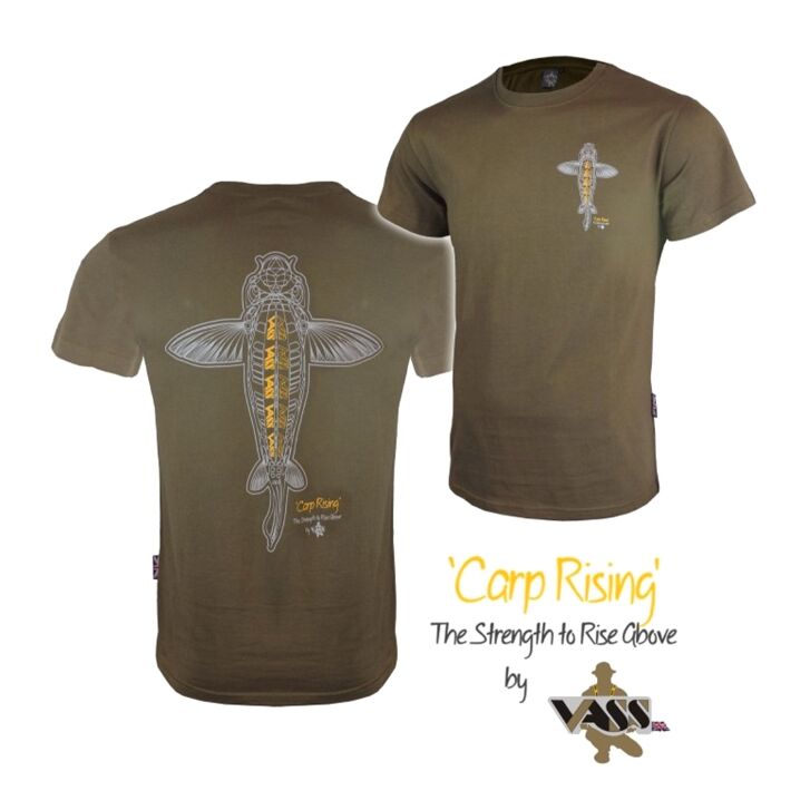 Vass Carp Rising T-Shirt Khaki Green XL