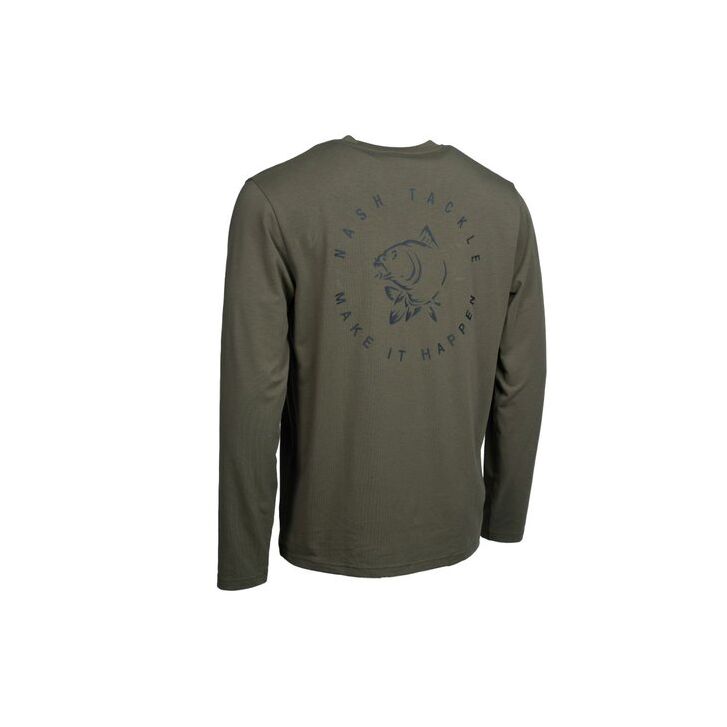 Nash Make It Happen Carp Logo Lange Mouw T-Shirt Groen XXL