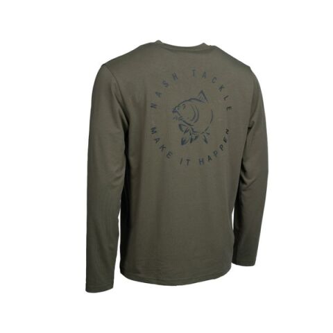 Nash Make It Happen Carp Logo Lange Mouw T-Shirt Groen XXL
