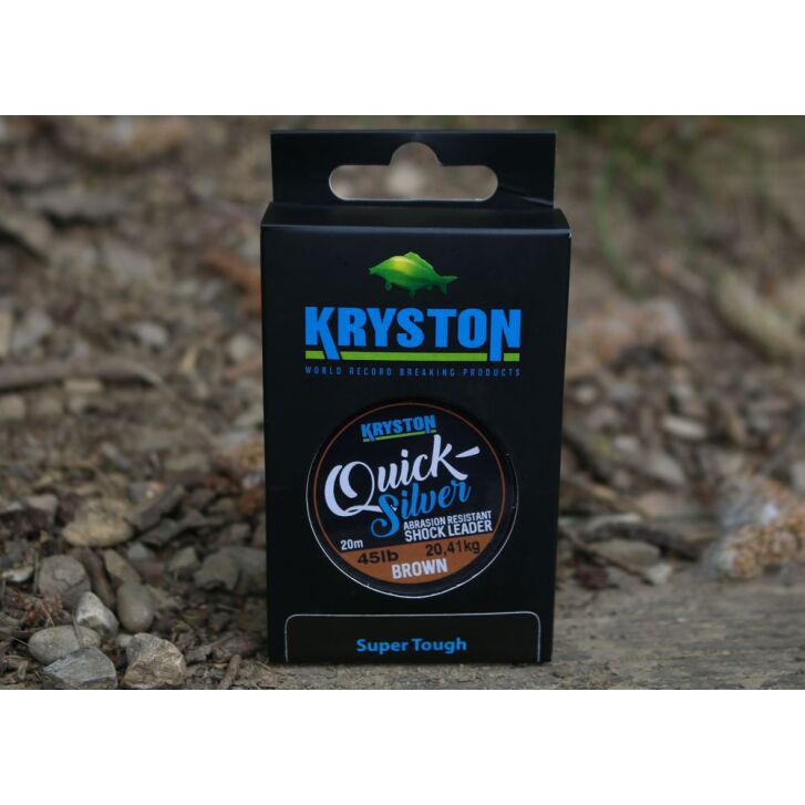 Kryston 10m 25lb Quicksilver Gold Coated Shock L. Brown