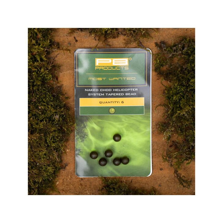 PB Products Naked Chod/Helicopter System Tapered Bead Weed 6 stuks