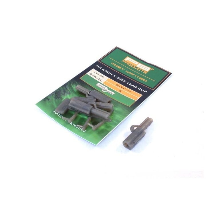 PB Products Hit & Run X-Safe Leadclip Gravel 5 stuks