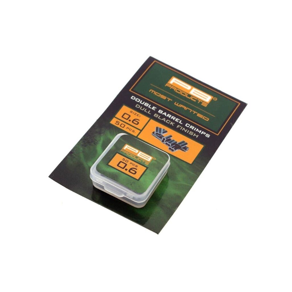 PB Products Double Barrel Crimps Dull Black 50 stuks | Onderlijn Accessoires