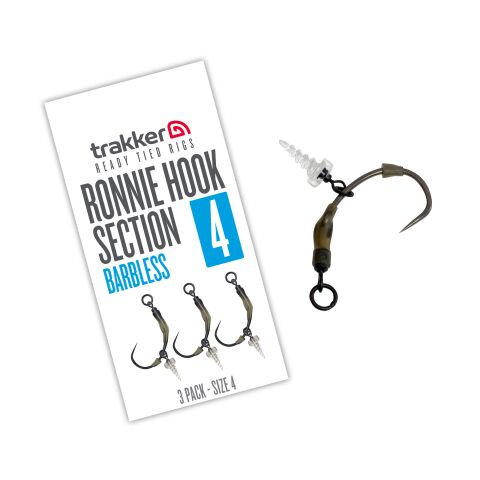 Trakker Ronnie Hook Section 3 Pack Size 4 (Barbless)