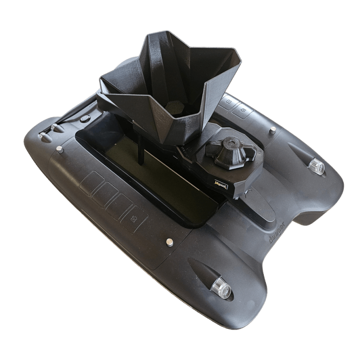 Deeper Quest voerboot + Hurricane 2 baitspreaders