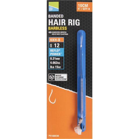 Preston Kkh-B Banded Hair Rigs - 4"/10cm - 16 Kkh-B